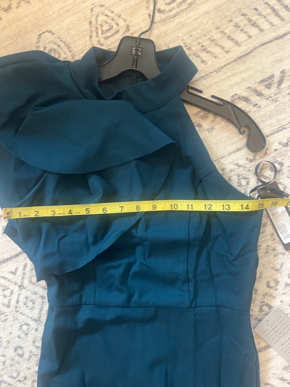 Lulu's Deep Teal  High-Neck Ruffle Maxi Dress - Picture 4 of 9